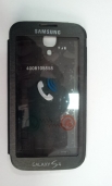 Flip Case за Samsung I9500 Galaxy S4 с цял прозорец Черен